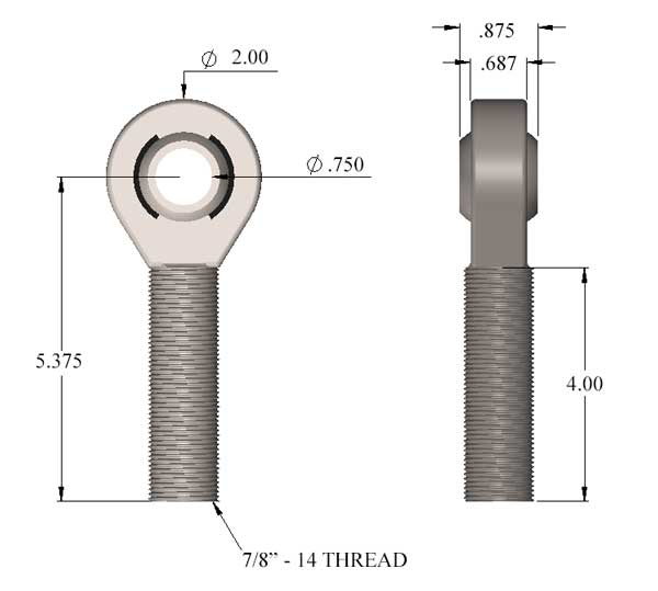Heat Treated Chromoly 7/8-14 x 3/4 RH Magnum Series Heim