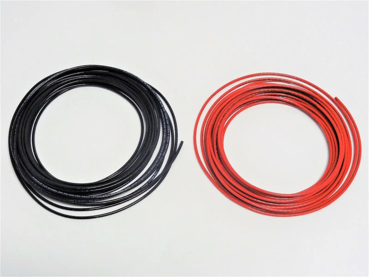 50 FT EACH 14 AWG BLACK & RED THHN THWN-2 THWN STRANDED COPPER BUILDING WIRE ACDC