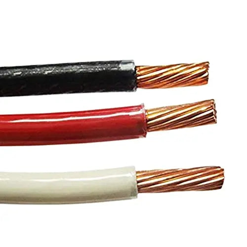 50' EA THHN THWN 6 AWG Gauge Black White RED Stranded Copper Building Wire Cartener