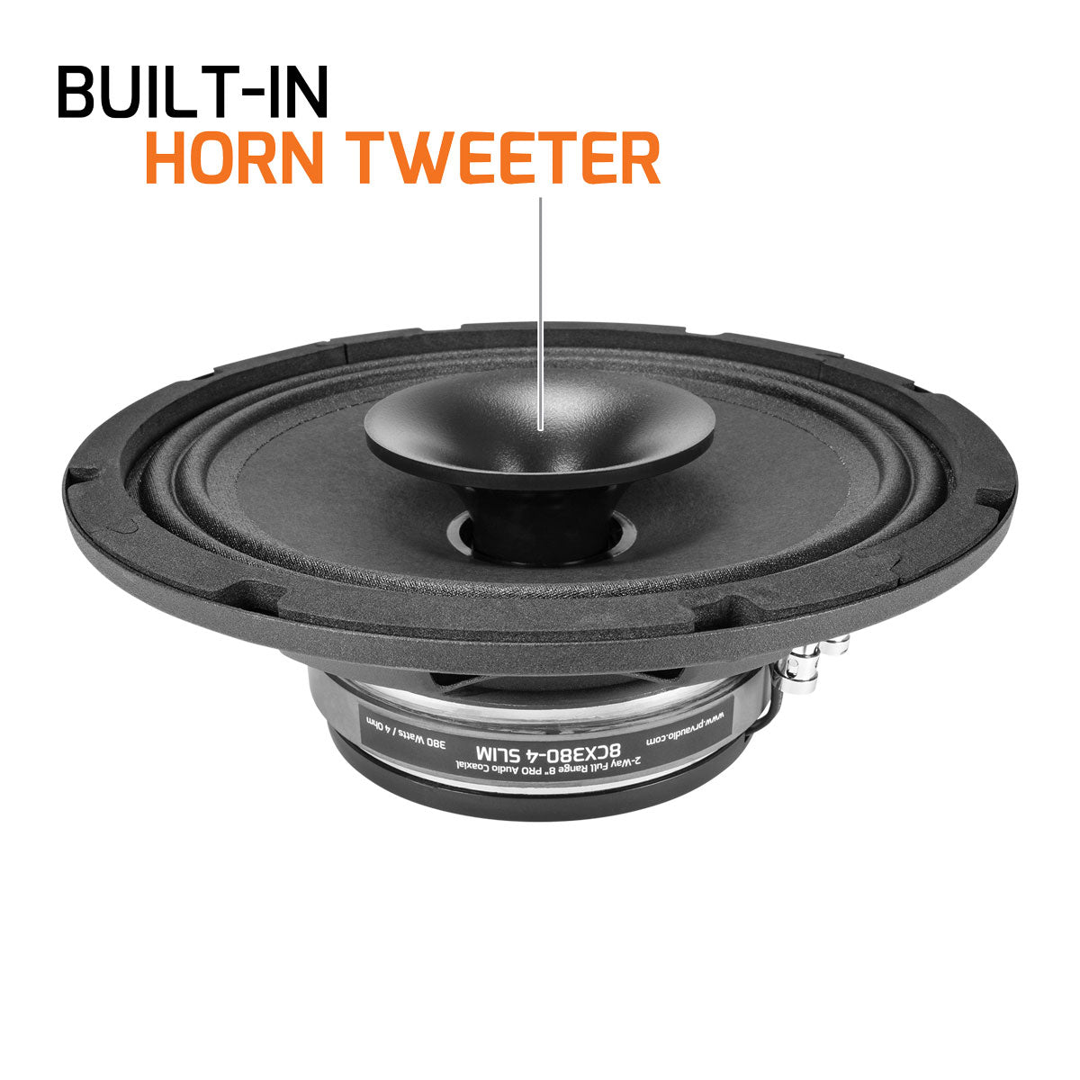 PRV Audio 8CX380-4 SLIM 8 Inch Shallow 2-Way Coaxial Speaker