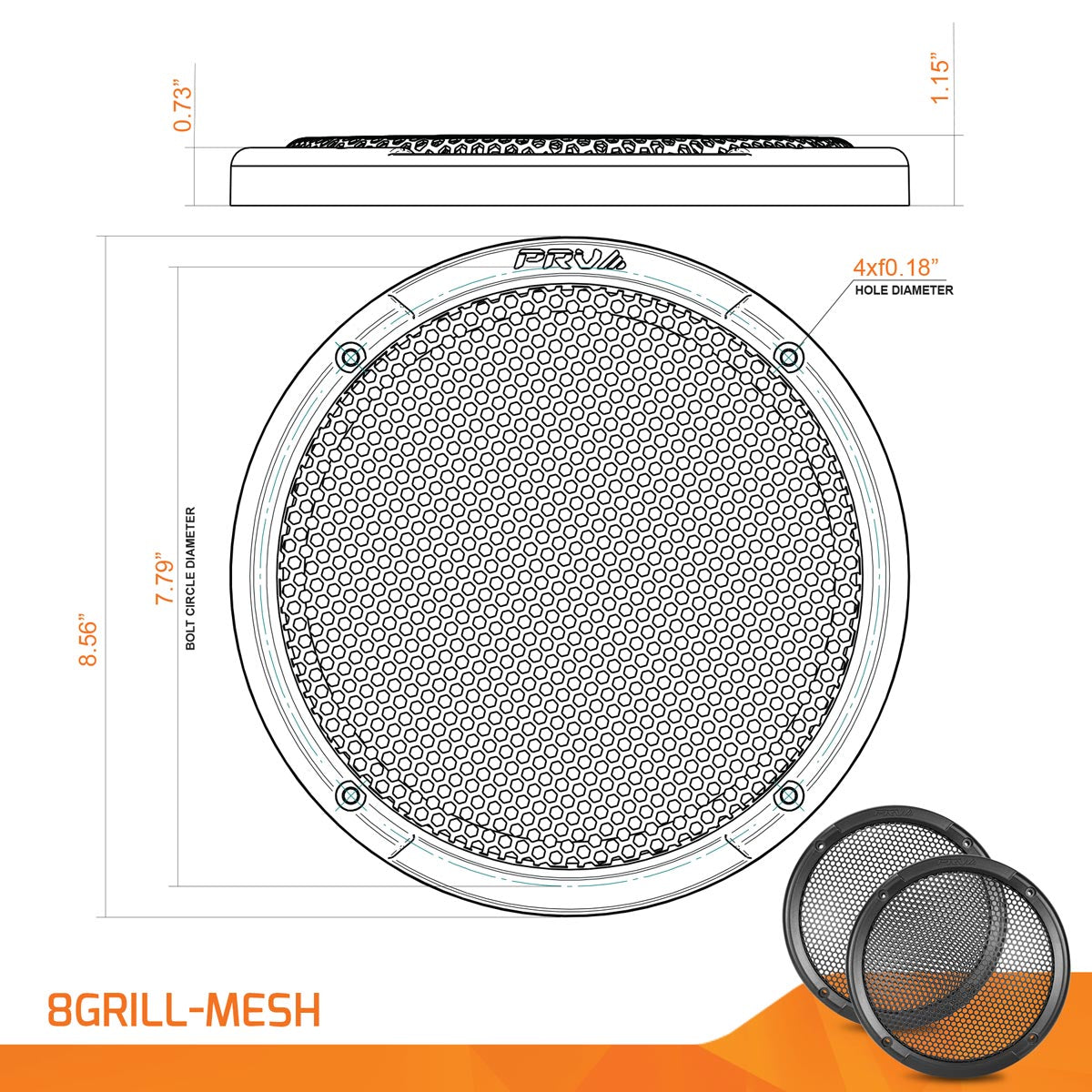 PRV 8GRILL-MESH Grill (PAIR) PRV Audio