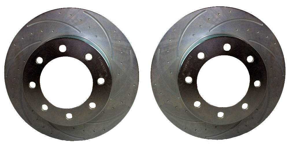 American Made V8-Barbarian 8-Piston Billet Aluminum Direct Fit Rear Disc Brake Kit W/DS Rotors.  Red A193-10R-DS