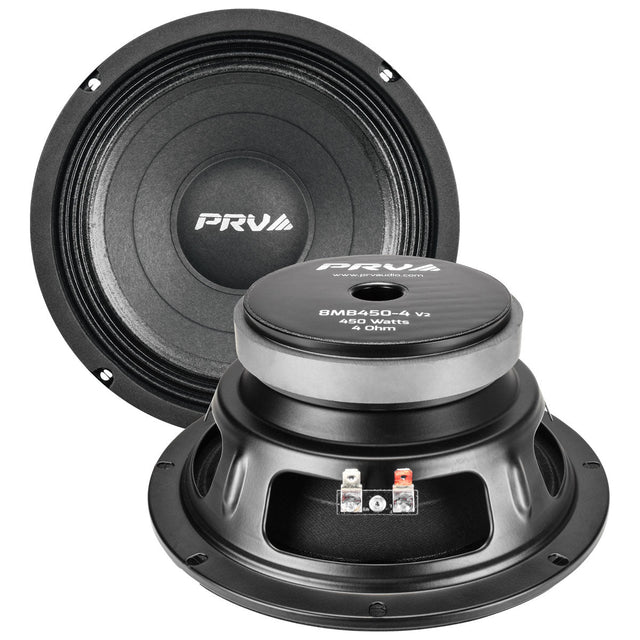 8MB450-4 v2 PRV 8″ Midbass Car Speaker PRO Audio 450 Watts / 4 Ohm PRV