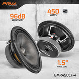 PRV Audio 8MR450CF-4 8" Waterproof Midrange Loudspeaker Carbon Fiber