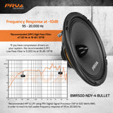 PRV Audio 8MR500-NDY-4 | 8" 500W RMS Neodymium Midrange Speaker w/ Bullet (Single) PRV Audio