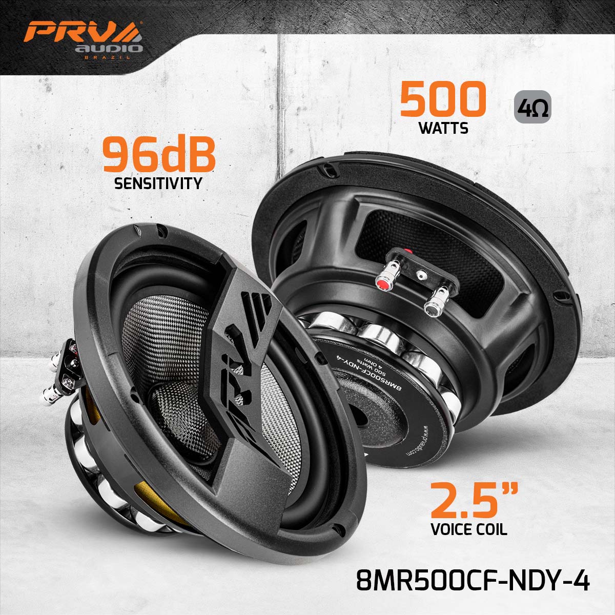 PRV Audio 8MR500CF-NDY-4 8" Neodymium Midrange Loudspeaker Pair