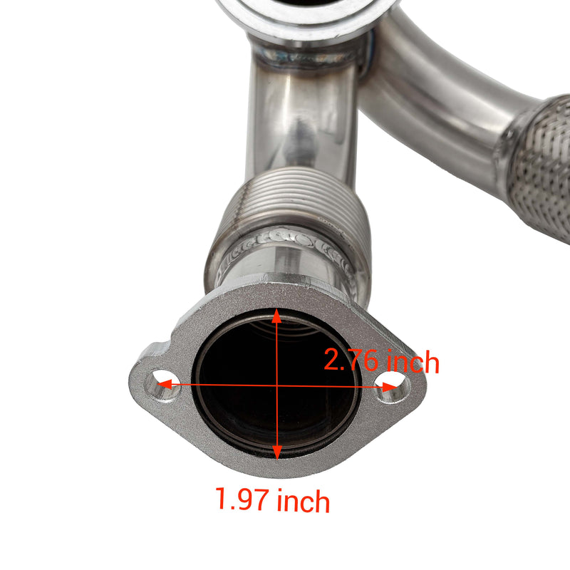 TruckTok 2003-2007 6.0L Ford F250 F350 F450 Powerstroke Diesel Heavy Duty Polished Exhaust Up-Pipe Y-Pipe