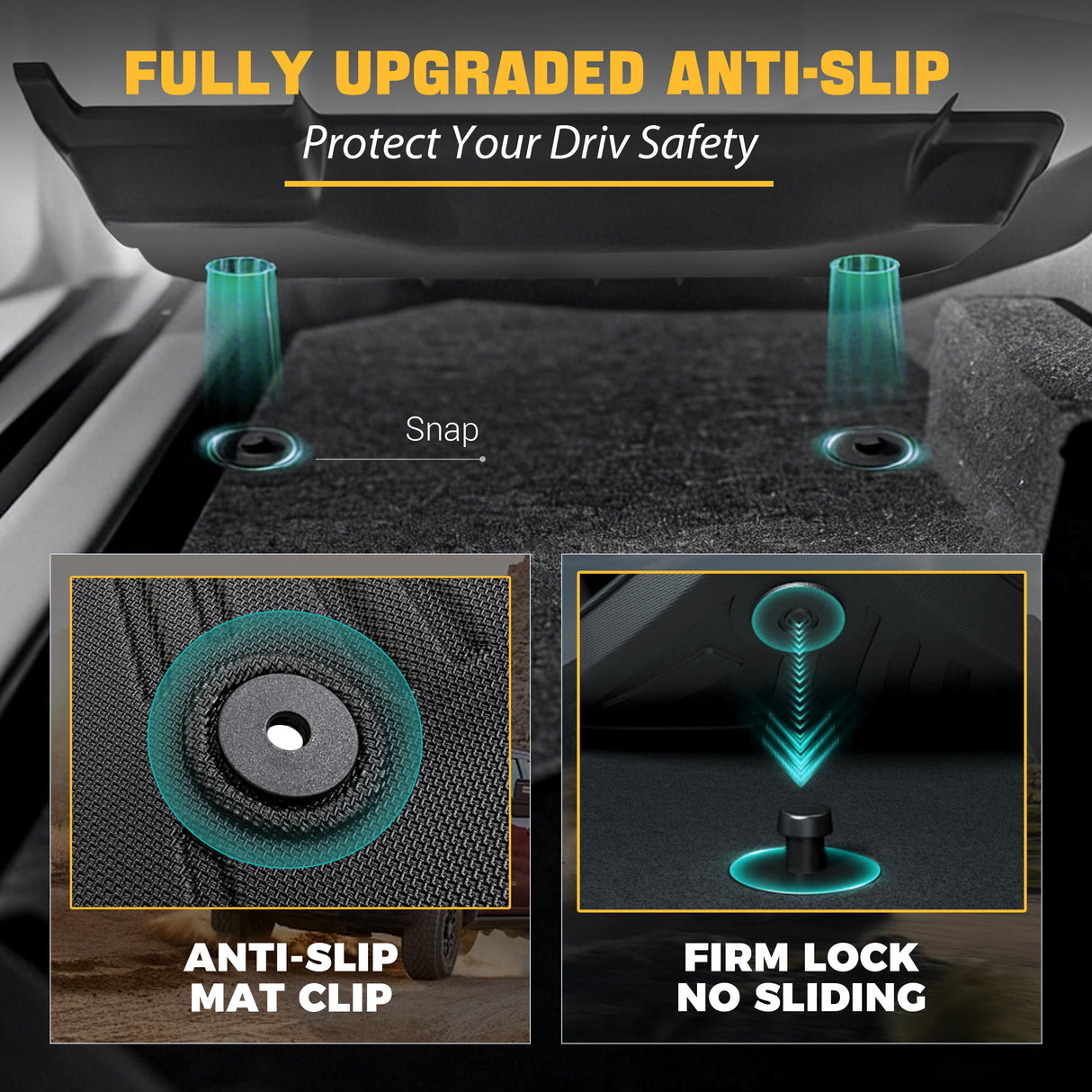 Trucktok 2019-2024 Dodge Ram 1500 Quad Cab All-Weather TPE Floor Mats TruckTok
