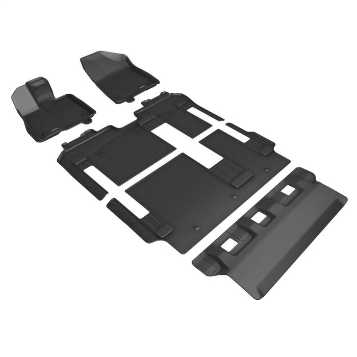 Tapis de sol 3D MAXpider 21-24 Toyota Sienna 8 places Kagu 1re, 2e et 3e rangées - Noir