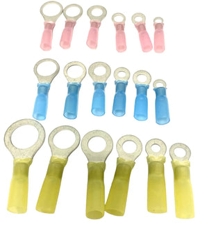 Heat Shrink Ring Terminal wire Connector GA AWG Gauge YELLOW,BLUE, RED Hole ACDC Wire And Supply