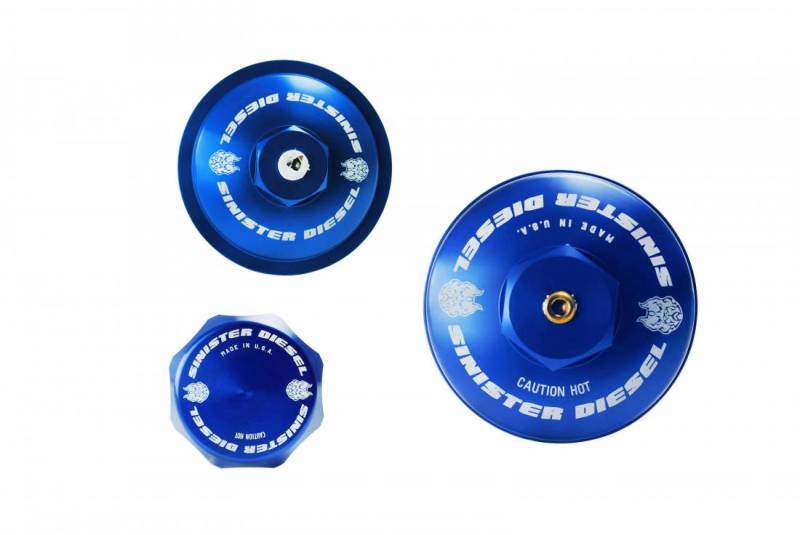 Kit de bouchon bleu billette Sinister Diesel 03-07 Ford 6.0L