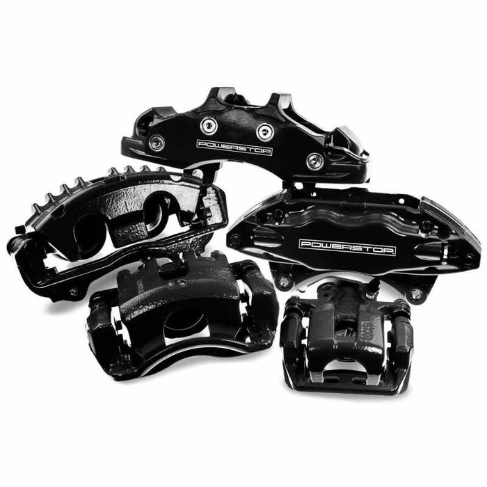 Power Stop 19-20 Dodge Charger Front Black Calipers - Pair (w/Bracket)