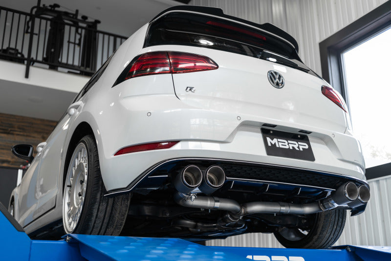 Échappement arrière de catalyseur MBRP 15-19 VW Golf R MK7/MK7.5 3 pouces T304 avec embouts en fibre de carbone