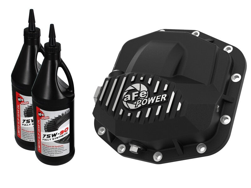 aFe 18-21 Jeep Wrangler JL Dana M210 Pro Series Couvercle de différentiel avant avec huile - Noir