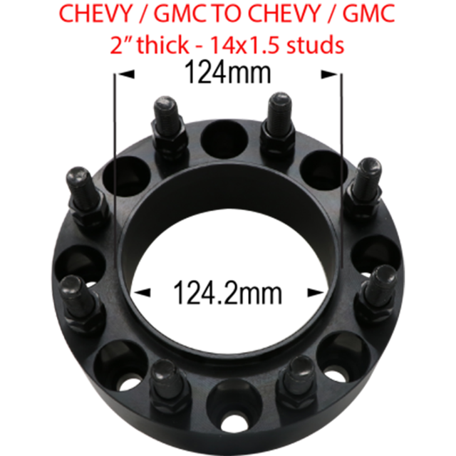 8 x 180mm to 8 x 180mm - Hub and Wheel Centric 2" (Chevy/GMC) Far From Stock - CWA
