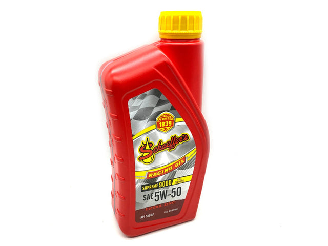 Schaeffers Supreme 9000 Full Synthetic 5W-50 Gasoline Engine Racing Oil, 1 Quart Schaeffers
