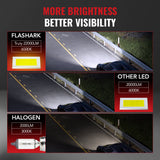 9005/HB3 9006/HB4 120W 6500K 22000LM White IP67 LED Headlight Bulbs 2 Pairs Flashark