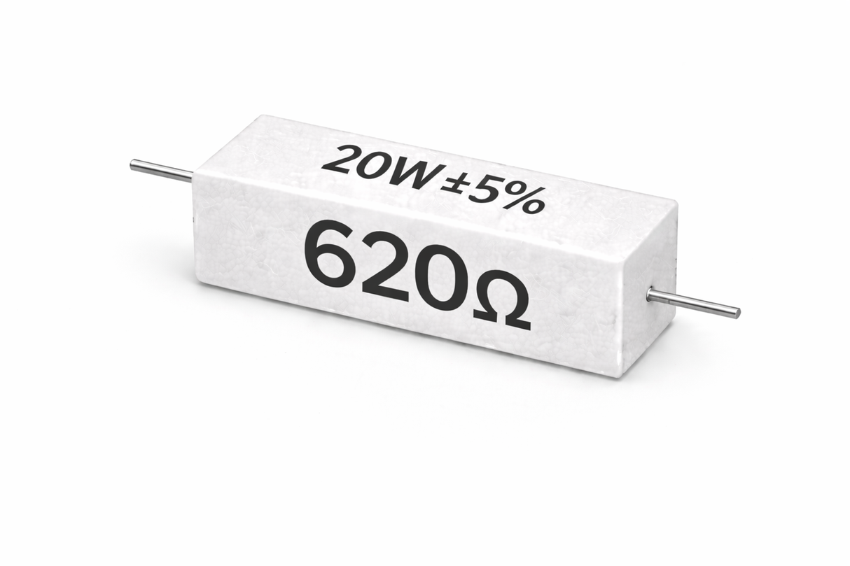 PANMILED 20W Cement Resistor, ±5% Ceramic Wirewound Power Resistor (15Ω–750Ω) High Watt Fixed Resistor TekShack