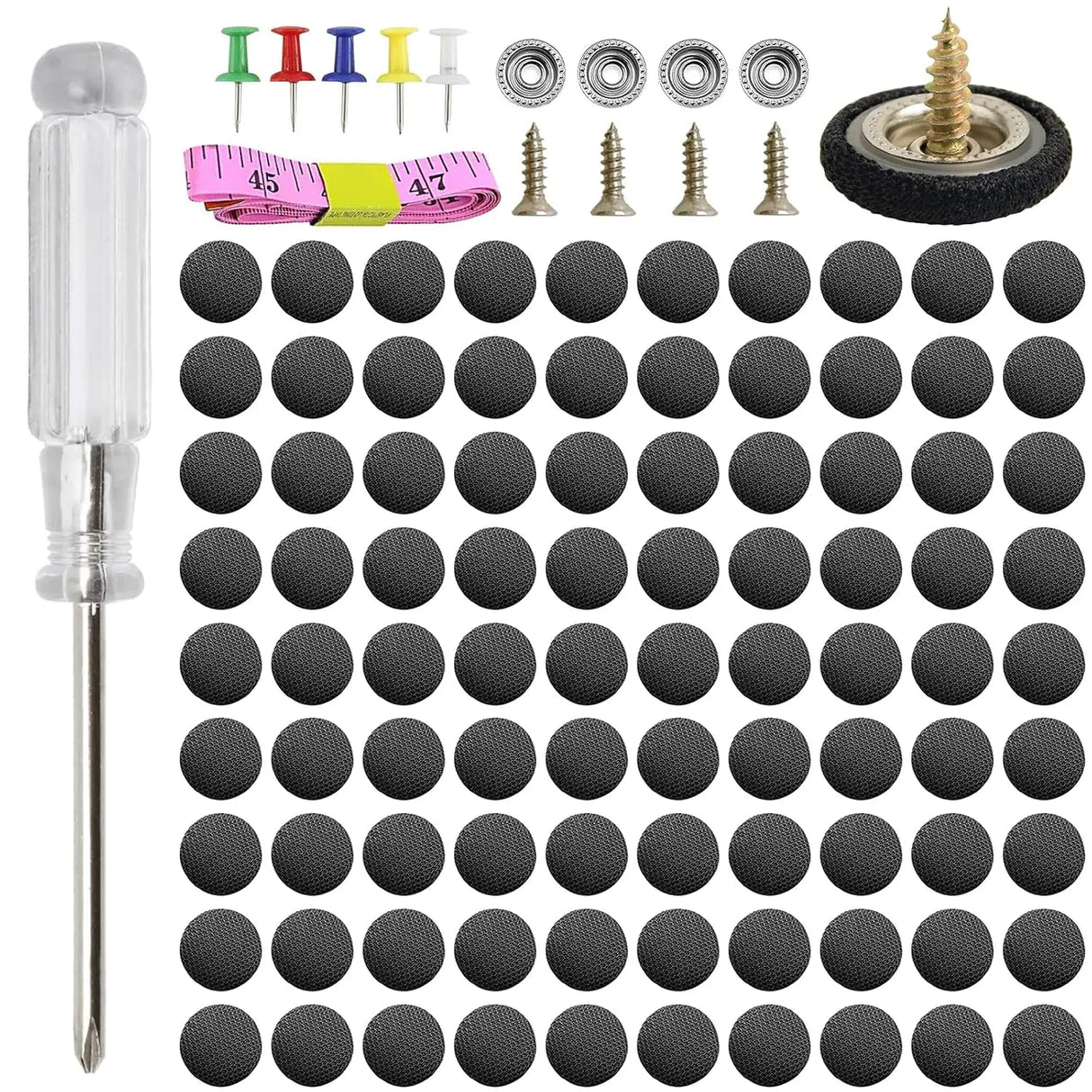 GOOSLA Car Roof Headliner Repair Kit 90 Set Black Grid A1101