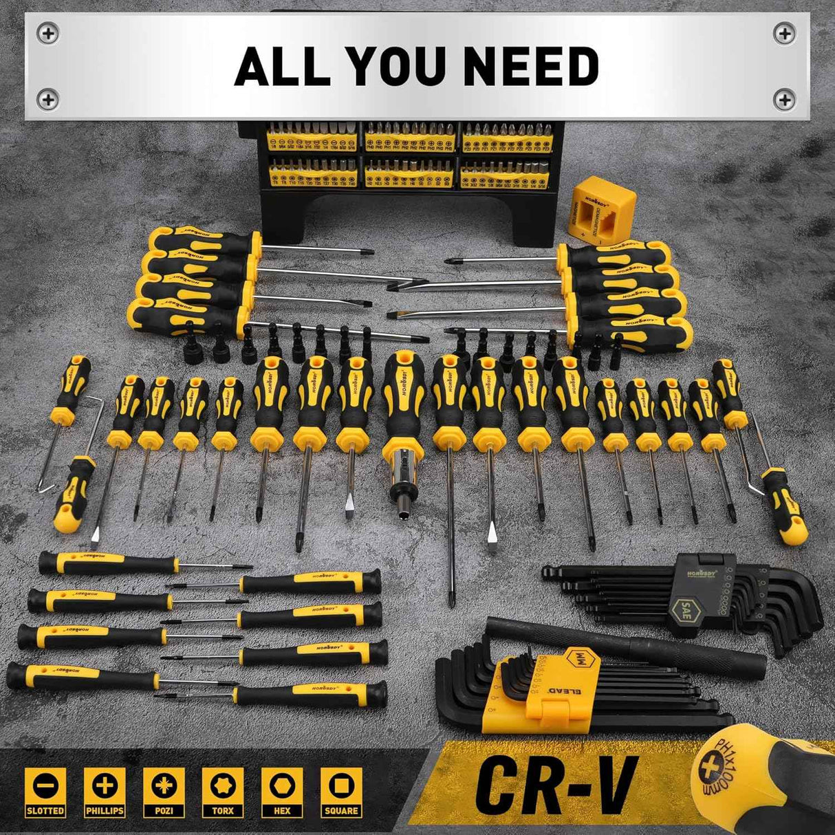 HORUSDY 140-Piece Magnetic Screwdriver & Tool Set Amazon