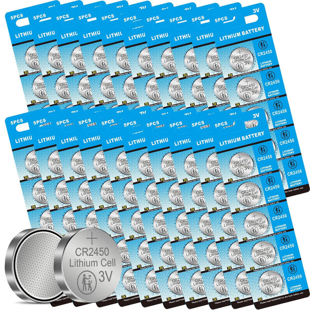CR2450 Lithium Battery 3 Volt 600mAh Coin Button Cell TekShack