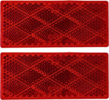 All Star Truck Parts Rectangular Stick On Reflector Red 2-Pack MTRF1301