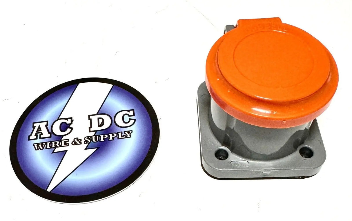 Hubbell HBLNCO Single Pole Connector, Non-Met Cover, ORANGE Camlock series 16 Hubbell