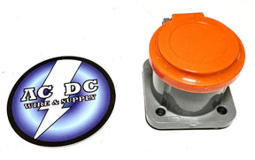 Hubbell HBLNCO Single Pole Connector, Non-Met Cover, ORANGE Camlock series 16 Hubbell