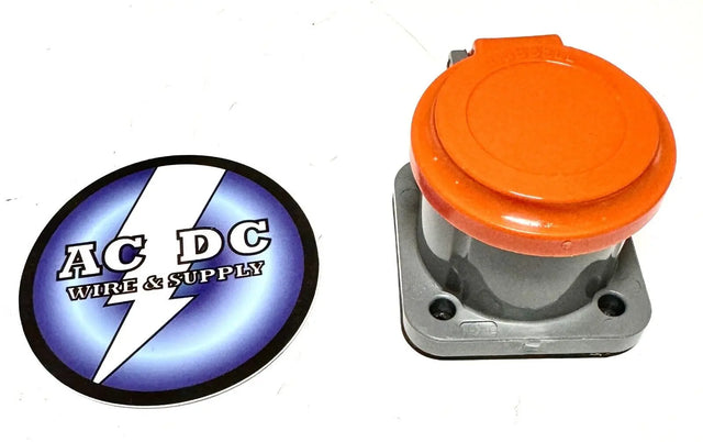 Hubbell HBLNCO Single Pole Connector, Non-Met Cover, ORANGE Camlock series 16 Hubbell