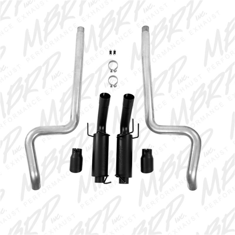 MBRP 11-14 Ford Mustang GT 5.0L 3 pouces Cat Back Double Split Arrière Race Version 4 pouces Conseils - Noir