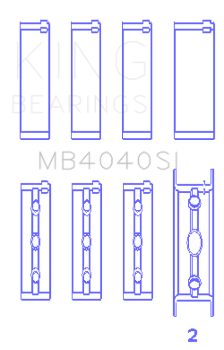 King Engine Bearings Chrysler 215 Ohv (Size +0.50mm) Main Bearing Set