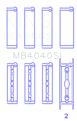 King Engine Bearings Chrysler 215 Ohv (Size +1.0mm) Main Bearing Set
