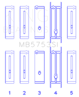 King Engine Bearings Chevrolet/Isuzu Ohv Ln2 Fl O/S 010 (Size +0.50mm) Main Bearing Set
