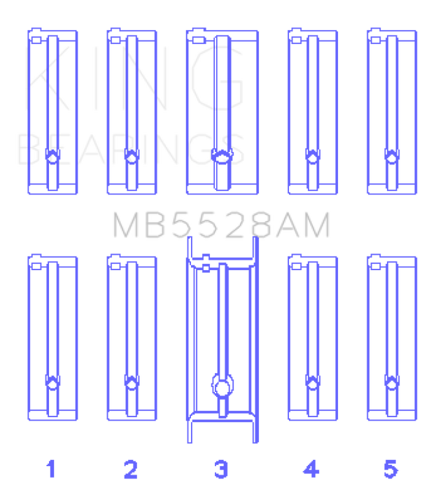 King Engine Bearings Mazda 626 F8/(Size +0.50mm) Main Bearing Set