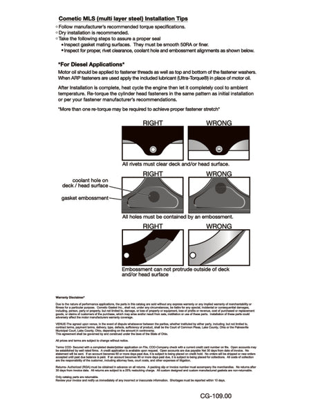 Joint de culasse Cometic GM LS9/LSA Gen-4 Small Block V8 .040in MLX Alésage 4.100in LHS
