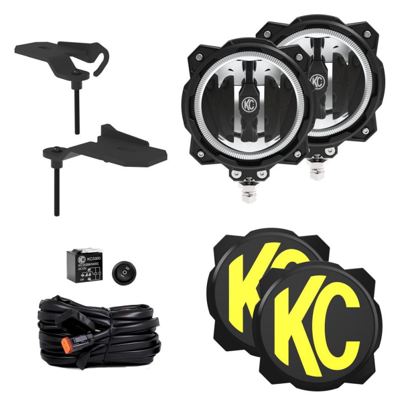 KCHilites Gravity LED Pro6 2-Light Ditch Light | '20- '24 JL 392 Wrangler/ Gladiator Mojave