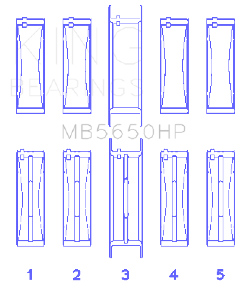 King Ford 370/429/460 16V OHV (Size .001) Crankshaft Main Bearing Set