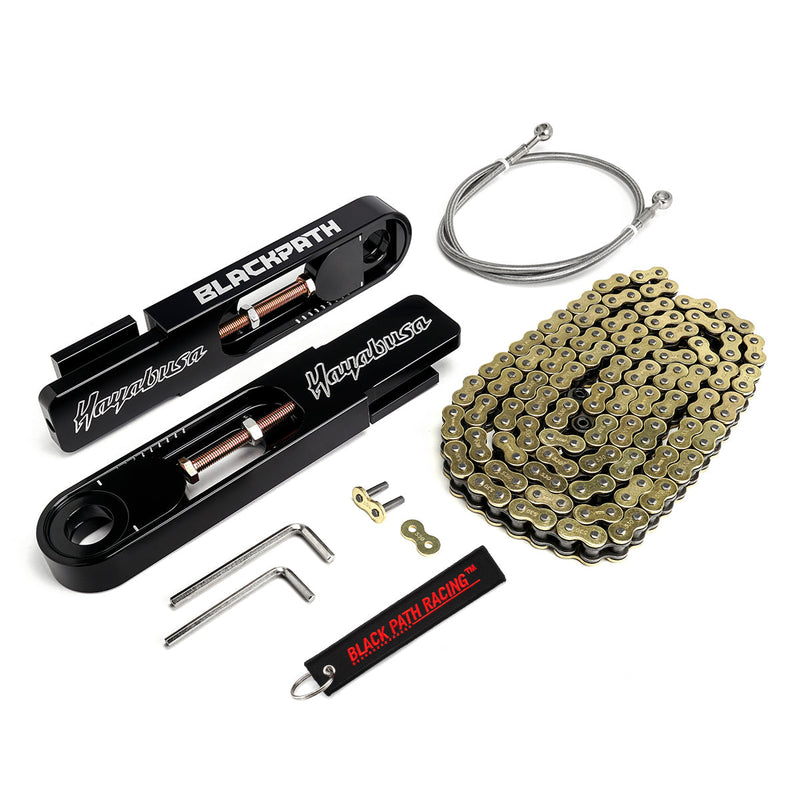 2008-2019 Suzuki Hayabusa GSX1300R 5-9" Swingarm Extensions with Brake Hose and Chain