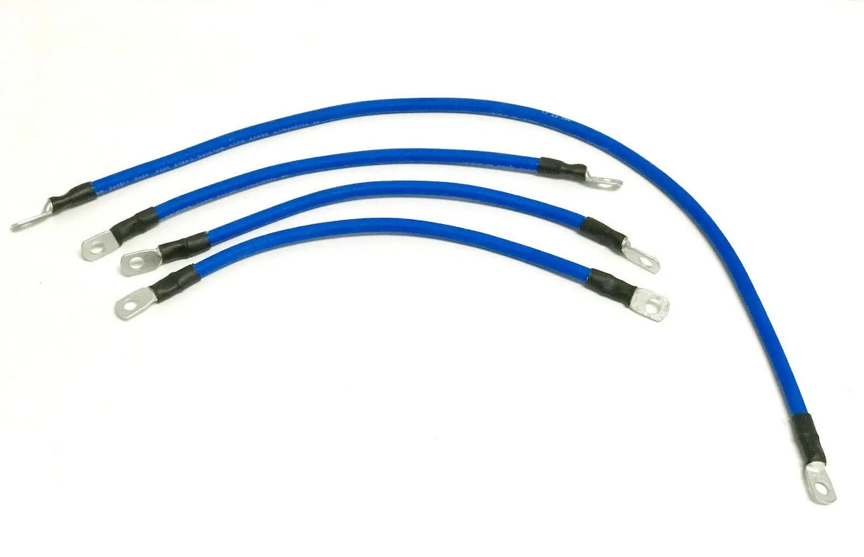 HONDA ACURA BLUE GROUNDING KIT # 6 GAUGE WIRE GROUND CABLE 4 PC (3@12",1@24") ACDCWIREANDSUPPLY