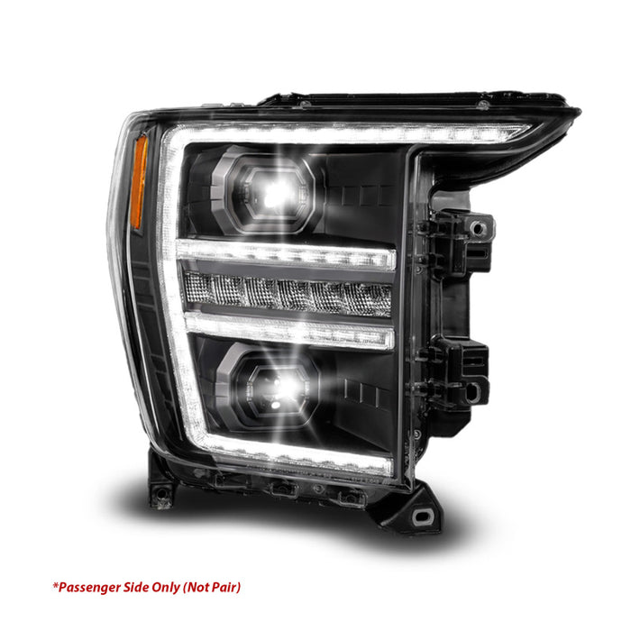 Phare projecteur à LED Anzo 21-23 Ford F150 avec commutateur arrière + séquentiel - Noir (côté passager uniquement)