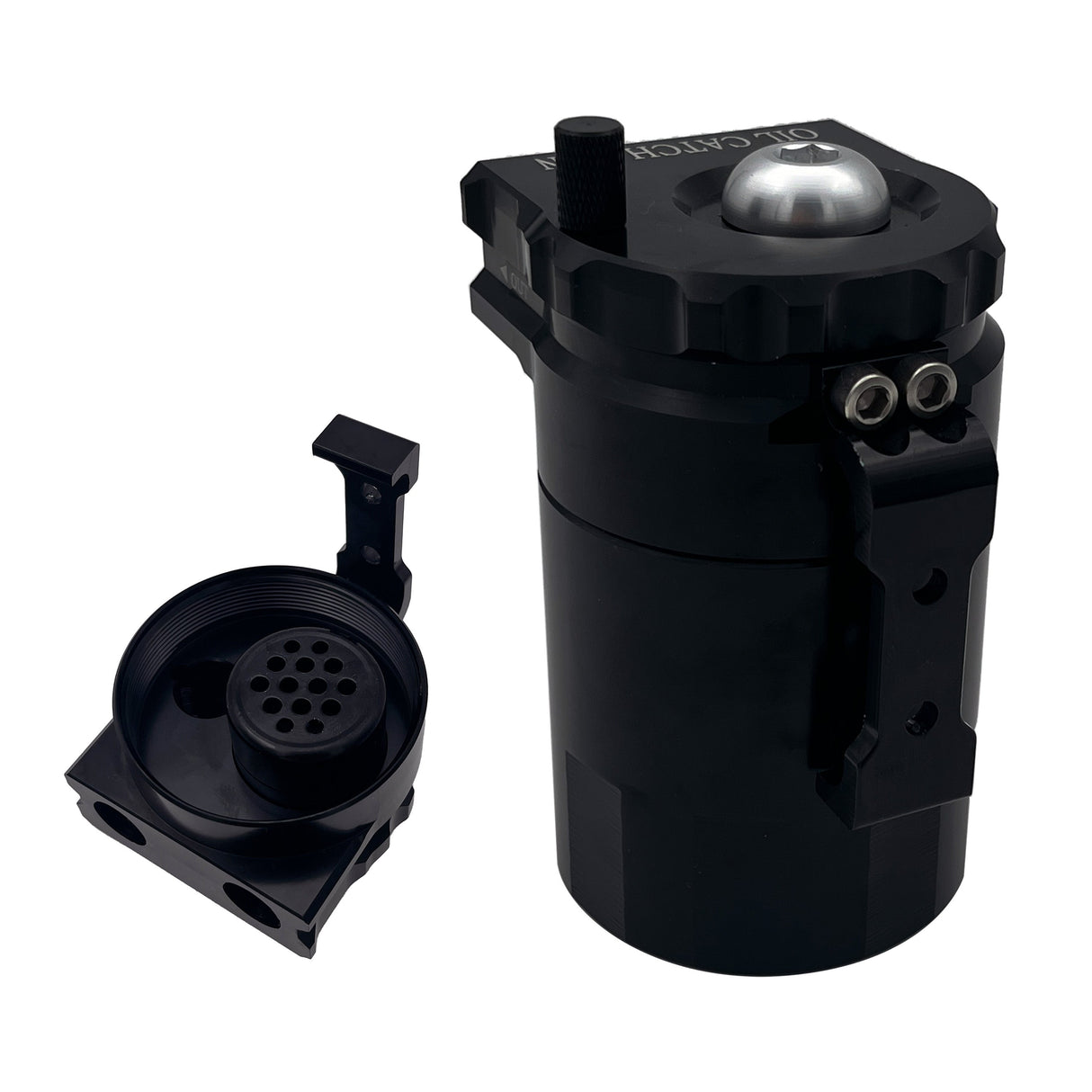 TruckTok Oil Catch Reservoir Breather Can Tank with Filter Cylinder Aluminum Universal TruckTok