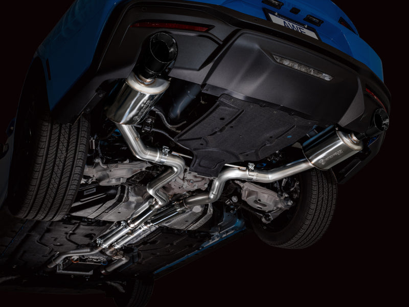 Échappement Catback AWE 2024 Ford Mustang GT Fastback S650 RWD Touring avec embouts noirs à double diamant