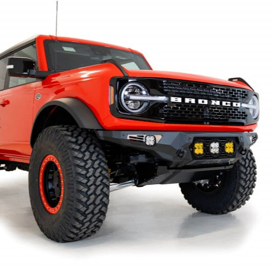 Addictive Desert Designs Bomber Front Bumper w/ Baja Designs LP4 Mounts and D-Rings | 2021+ Ford Bronco
