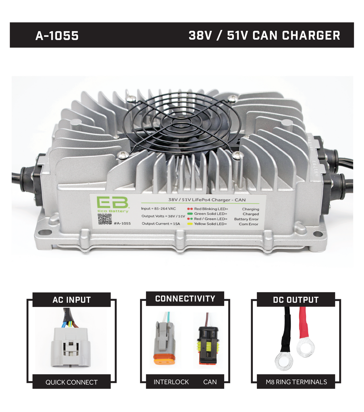 Eco Battery 38V-51V 15A CAN Charger