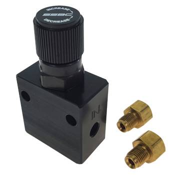 New Adjustable Proportioning Valve W/Fitting. Black Anodized A0707-1