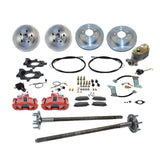 New Direct Fit 4 Wheel Drum to Disc Brake Conversion Kit W/Rotors (5 Lug). Red A112-2R