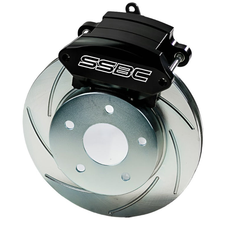 American Made Sport R1 Billet Aluminum Rear Drum to Disc Brake Conversion Kit W/Rotors. Black A125-30BK
