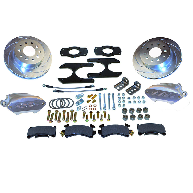 American Made Sport R1 Billet Aluminum Rear Drum to Disc Brake Conversion Kit W/Rotors. Clear A125-30