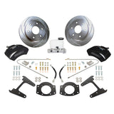 American Made Tri-Power 3-Piston Billet Aluminum Rear Drum to Disc Brake Conversion Kit W/Rotors. Black A126-4BK