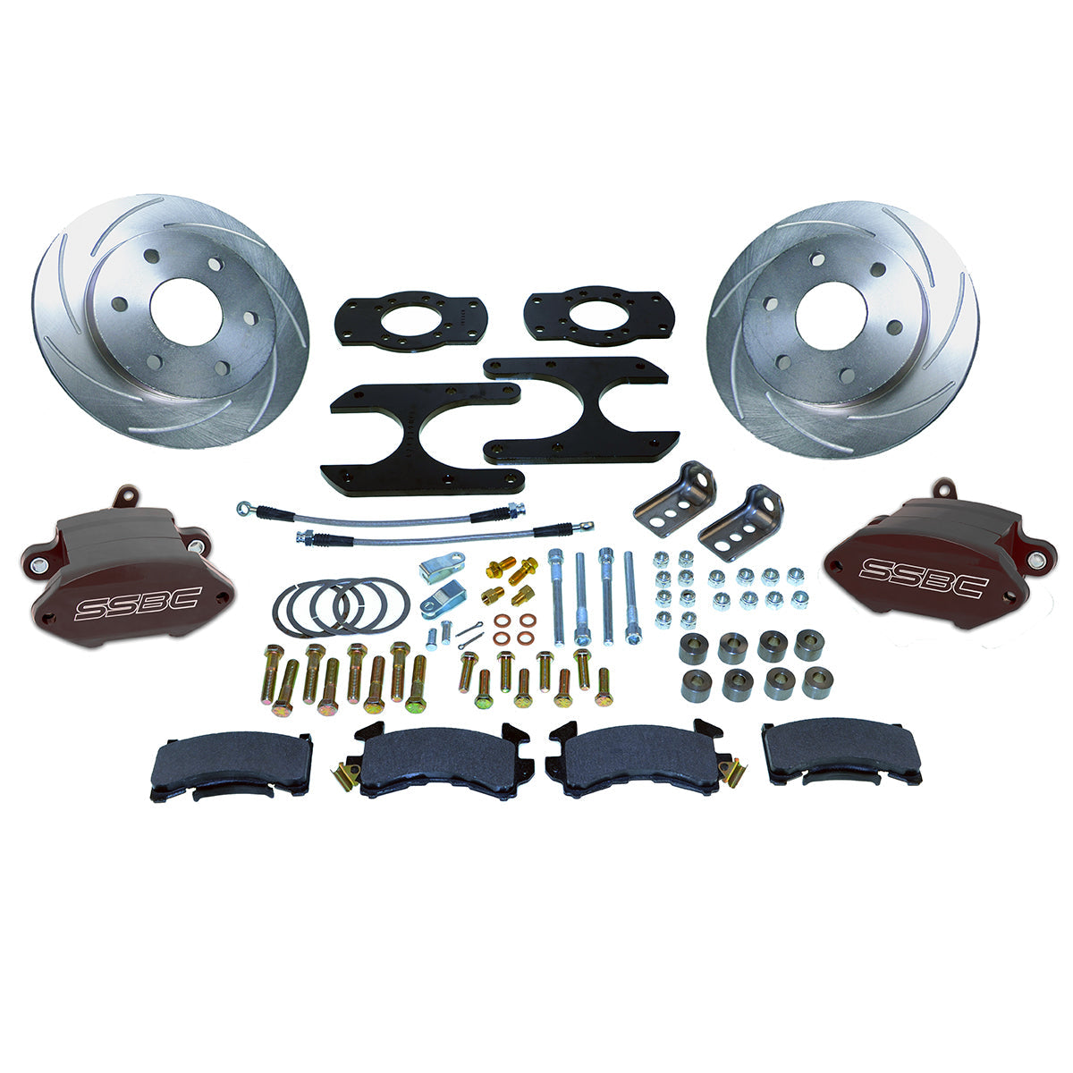 American Made Sport R1 Billet Aluminum Rear Drum to Disc Brake Conversion Kit W/Rotors. Black A126-59BK